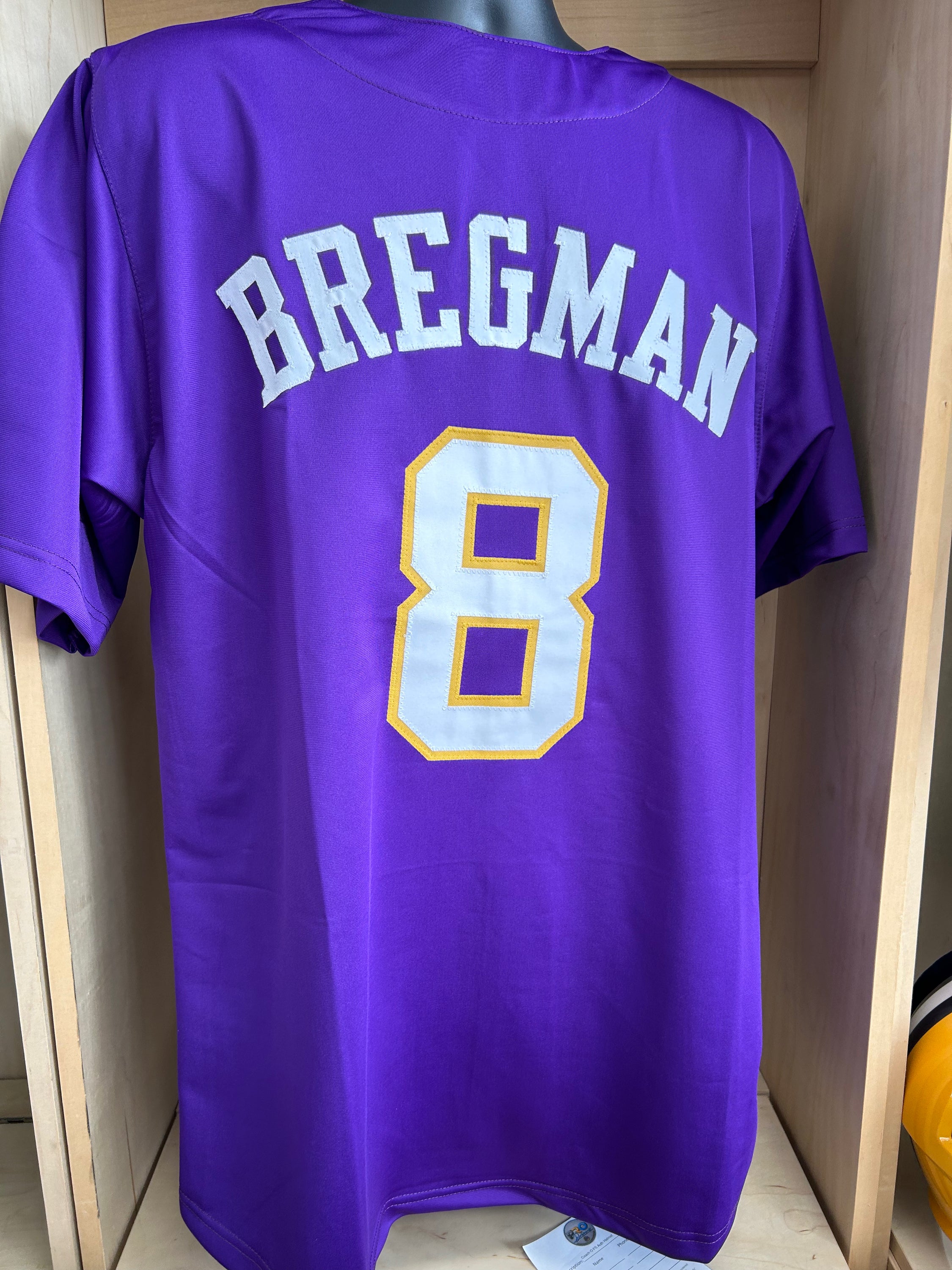Alex Bregman Unsigned Jersey (Purple) Pro Dreams